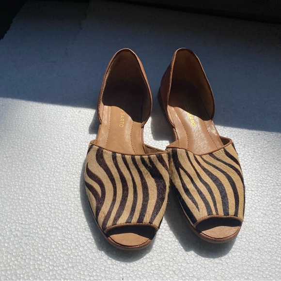 Franco Sarto Venezia Women’s Tan Brown Flat Leather Slip on Sandals Size 6.5M - Picture 12 of 14